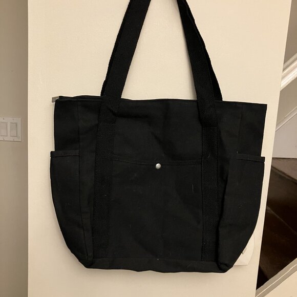 Black Canvas Small Tote Bag - Picture 4 of 9